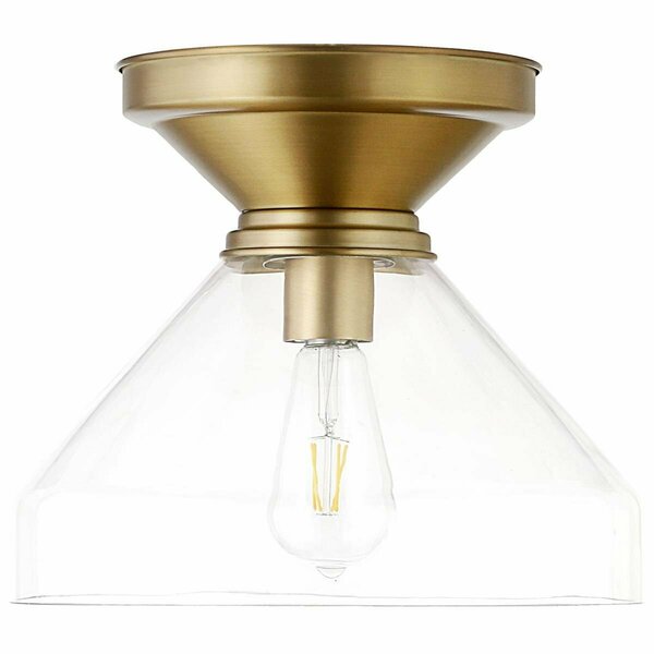 Hudson & Canal Henn w/ Hart  Abbott Brushed Brass Semi Flush Mount Ceiling Light SF0880